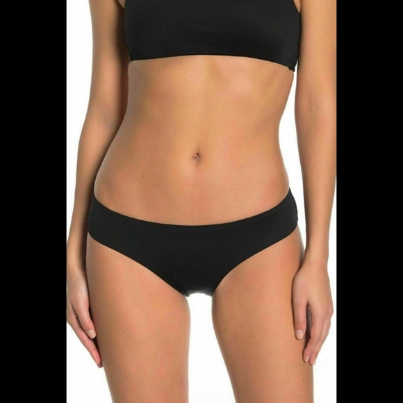 NEW BECCA [ XS ]‎ Color Cod Shirred Back Hipster Bikini Bottoms in Black - Picture 9 of 10